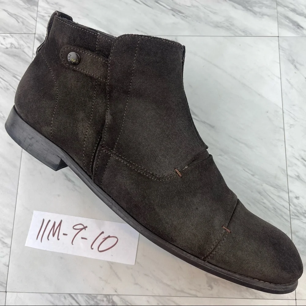 •John Varvatos• USA Mens Brown Suede Chelsea Ankle Boots Side Zip Size 11 M
